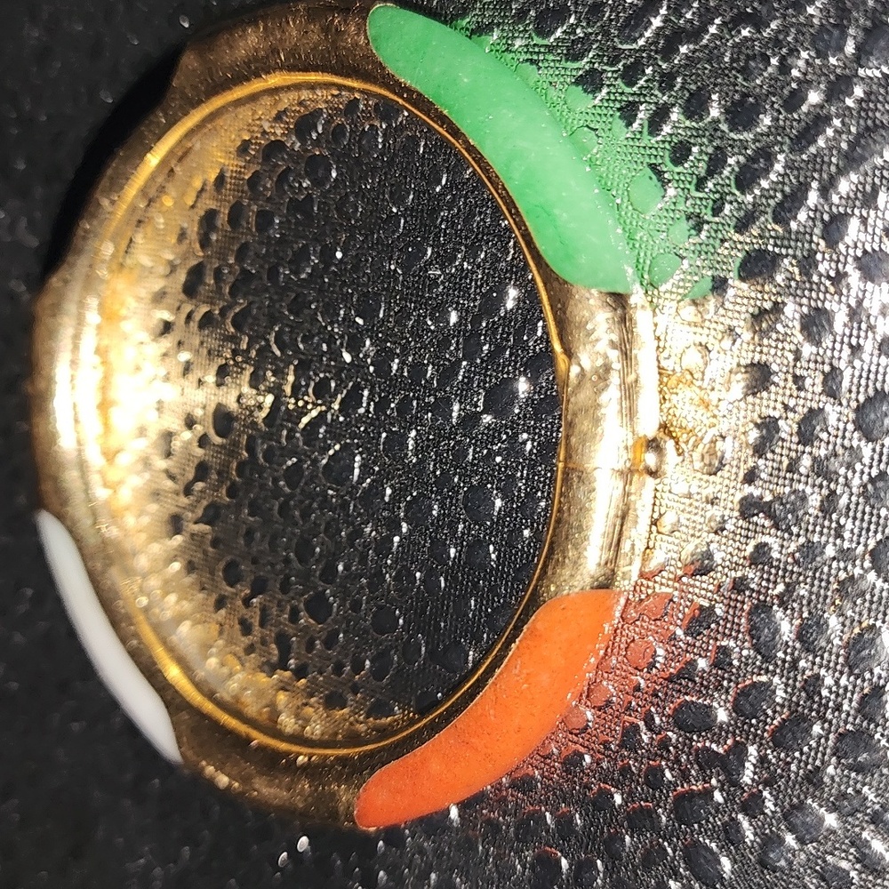 14k Gold Multicolor Jade Bangle - Picture 14 of 15